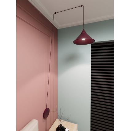 Kábelre akasztható függőlámpa ABRAMO 1xE27/15W/230V piros