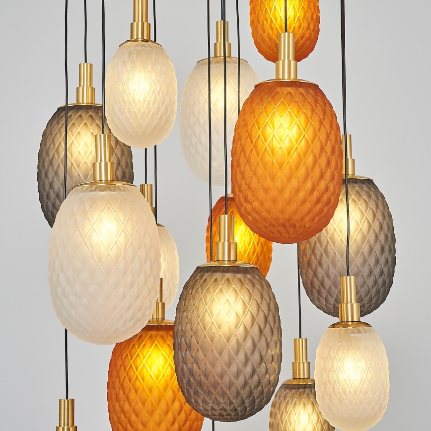 Kábelre függesztett CACTUS csillár 16xG9/5W/230V réz/szürke/fehér