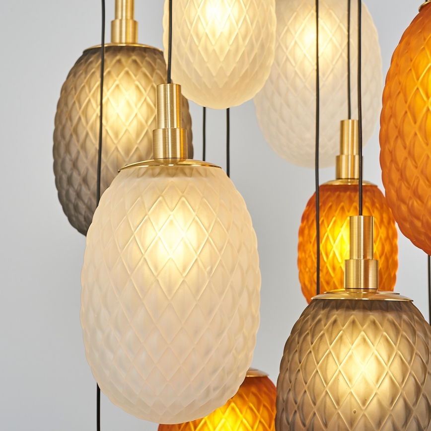 Kábelre függesztett CACTUS csillár 16xG9/5W/230V réz/szürke/fehér