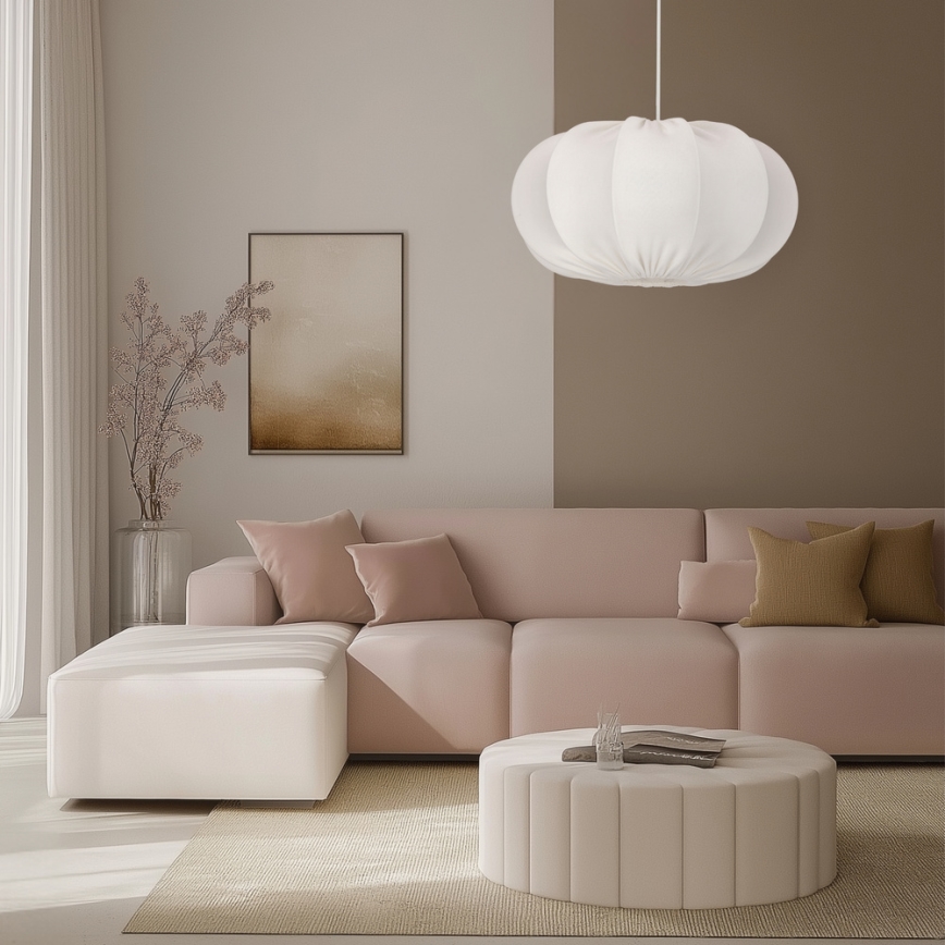 Kábelre függesztett csillár CAFEE 1xE27/40W/230V Ø 52 cm fehér