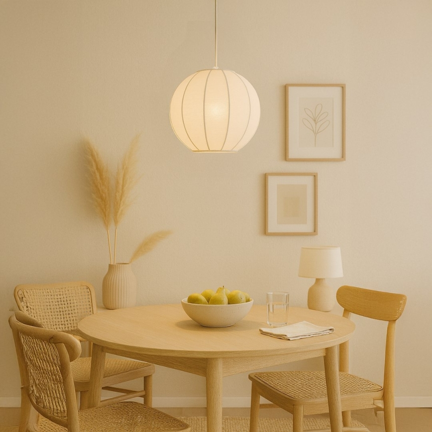 Kábelre függesztett csillár DANA 1xE27/15W/230V, átmérő 25 cm, fehér