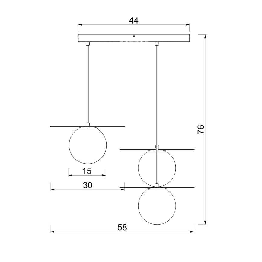 Kábelre függesztett csillár FLAT 3xE27/15W/230V barna