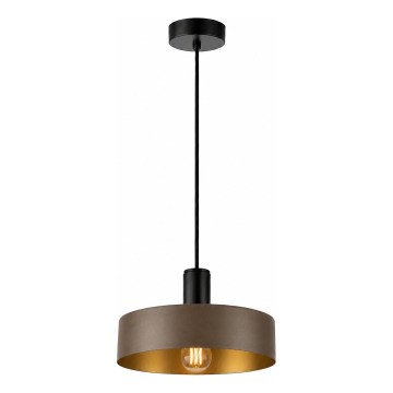 Kábelre függesztett csillár HAKI 1xE27/60W/230V barna/fekete