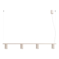 Kábelre függesztett csillár KARBON 4xGU10/10W/230V krémszínű