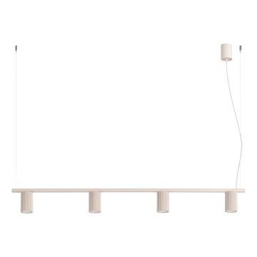 Kábelre függesztett csillár KARBON 4xGU10/10W/230V krémszínű
