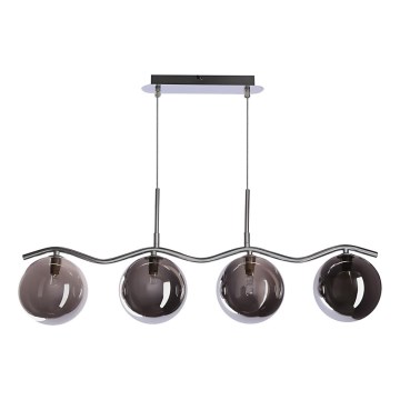 Kábelre függesztett csillár LUMOS 4xG9/20W/230V füstös fekete
