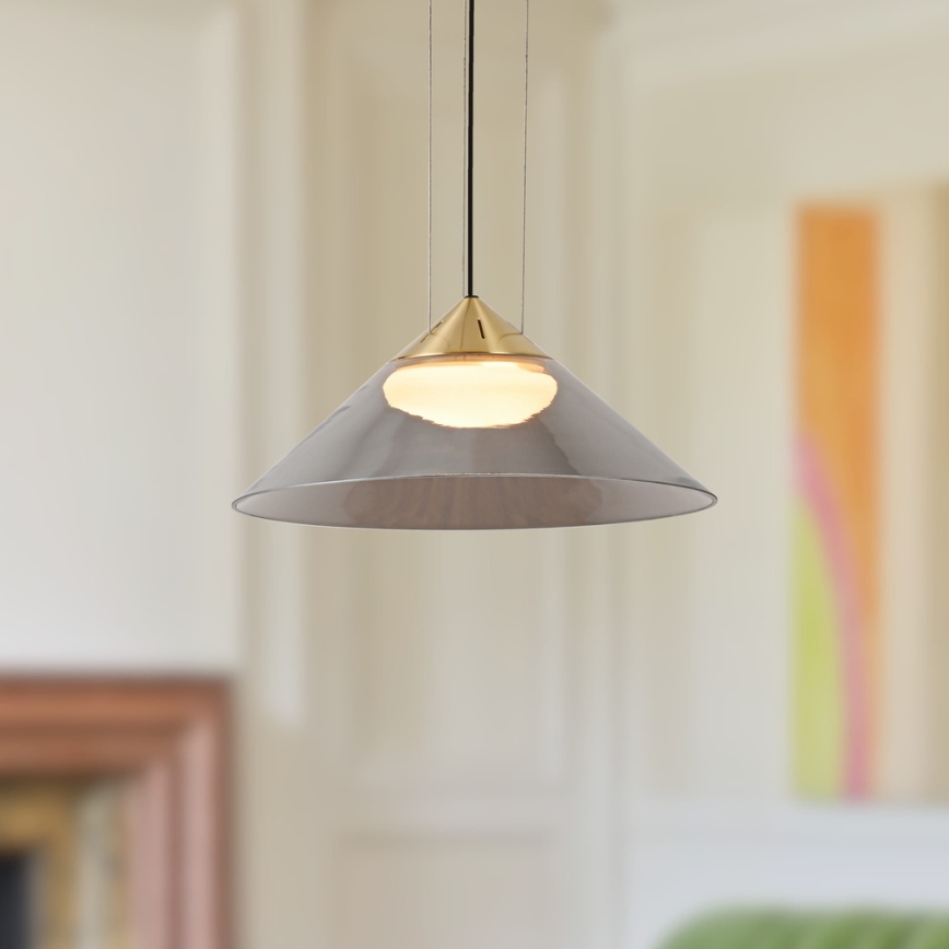 Kábelre függesztett csillár PRESTO 1xGX53/10W/230V átm. 34 cm arany/füstszürke