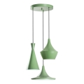 Kábelre függesztett csillár TOM 3xE27/40W/230V zöld