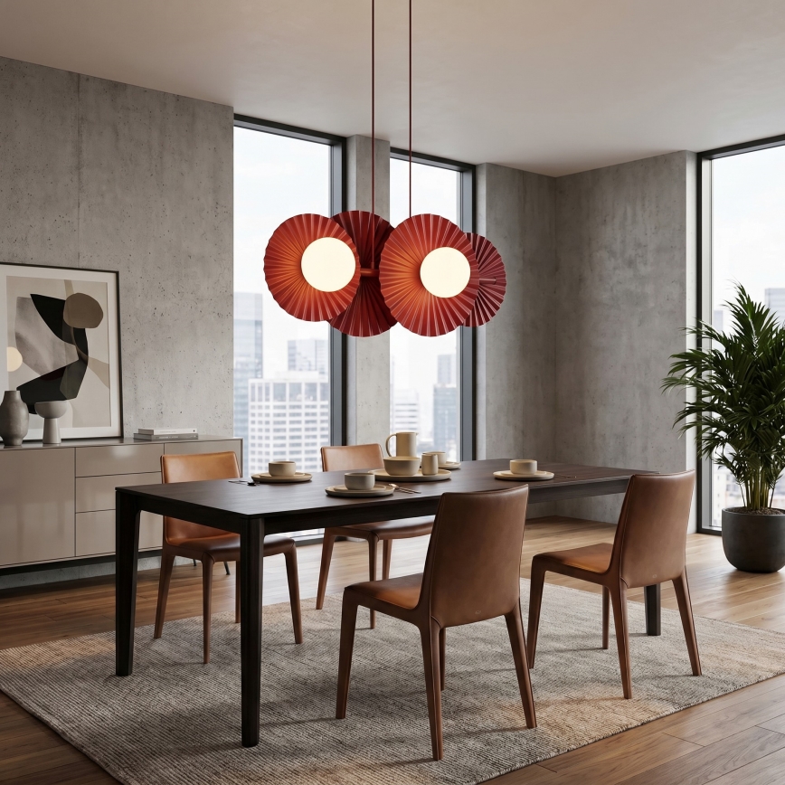 Kábelre függesztett csillár UMBRA 4xG9/8W/230V piros
