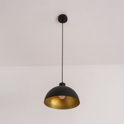 Kábelre függesztett csillár VESPER 1xE27/15W/230 átm. 30 cm fekete/arany