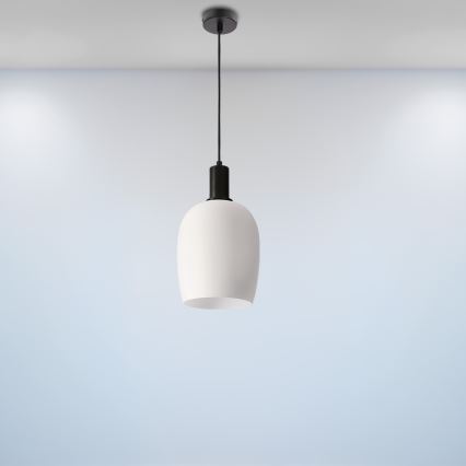 Kábelre függesztett csillár WOLKEN 1xE27/40W/230V fehér/fekete