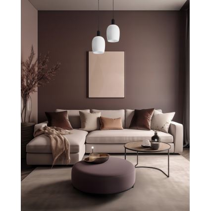 Kábelre függesztett csillár WOLKEN 1xE27/40W/230V fehér/fekete