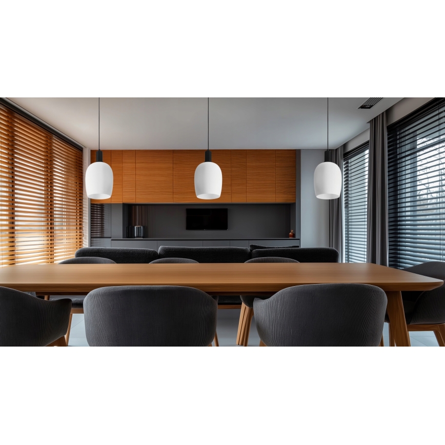 Kábelre függesztett csillár WOLKEN 1xE27/40W/230V fehér/fekete