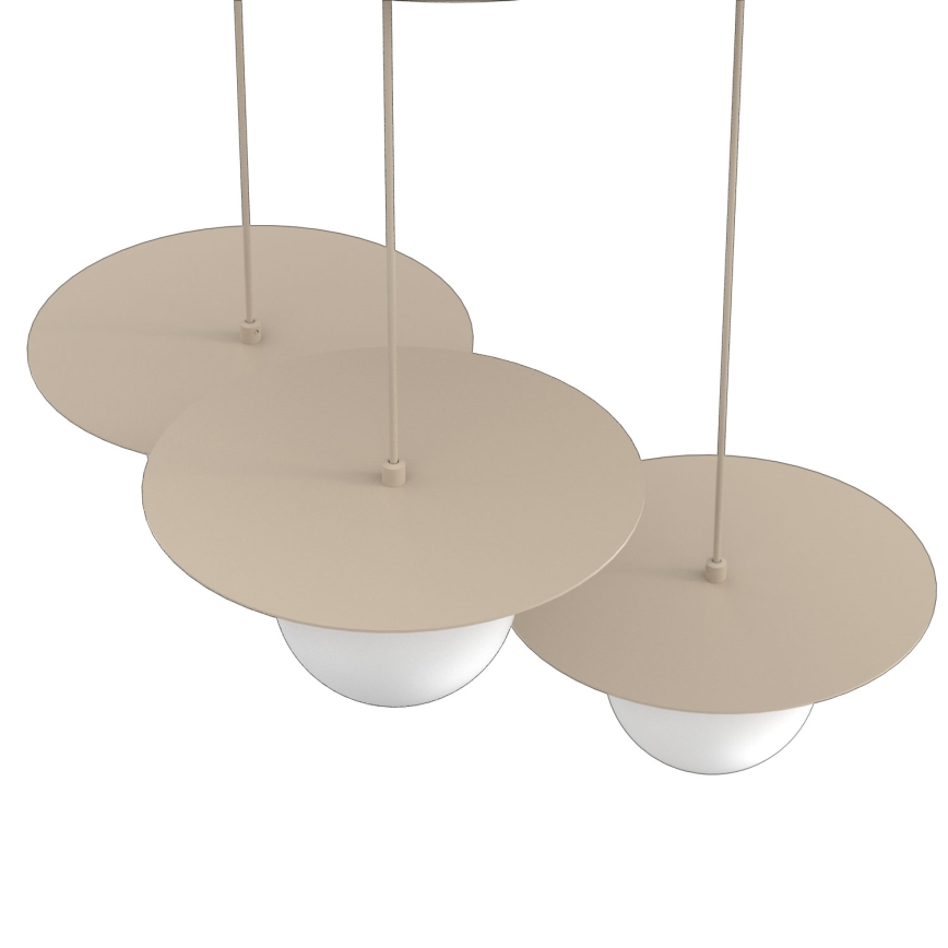 Kábelre függesztett FLAT csillár 3xE27/15W/230V bézs