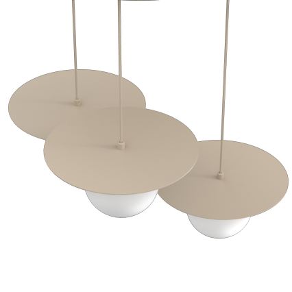 Kábelre függesztett FLAT csillár 3xE27/15W/230V bézs