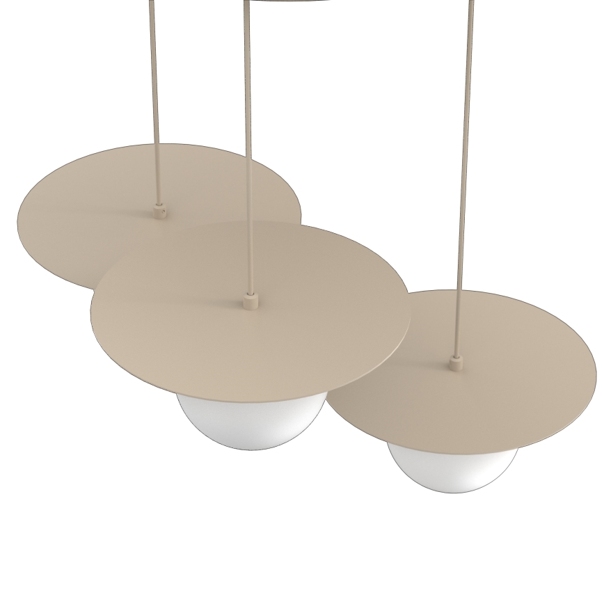 Kábelre függesztett FLAT csillár 3xE27/15W/230V bézs