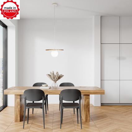 Kábelre függesztett SUNPLISS csillár 1xG9/10W/230V Ø 30 cm arany/krémszínű