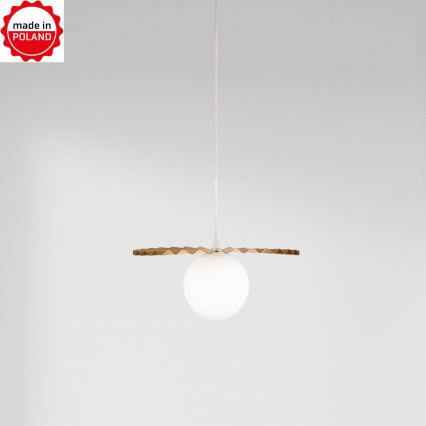 Kábelre függesztett SUNPLISS csillár 1xG9/10W/230V Ø 30 cm arany/krémszínű