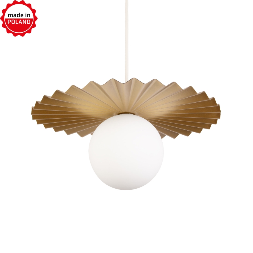 Kábelre függesztett SUNPLISS csillár 1xG9/10W/230V Ø 30 cm arany/krémszínű