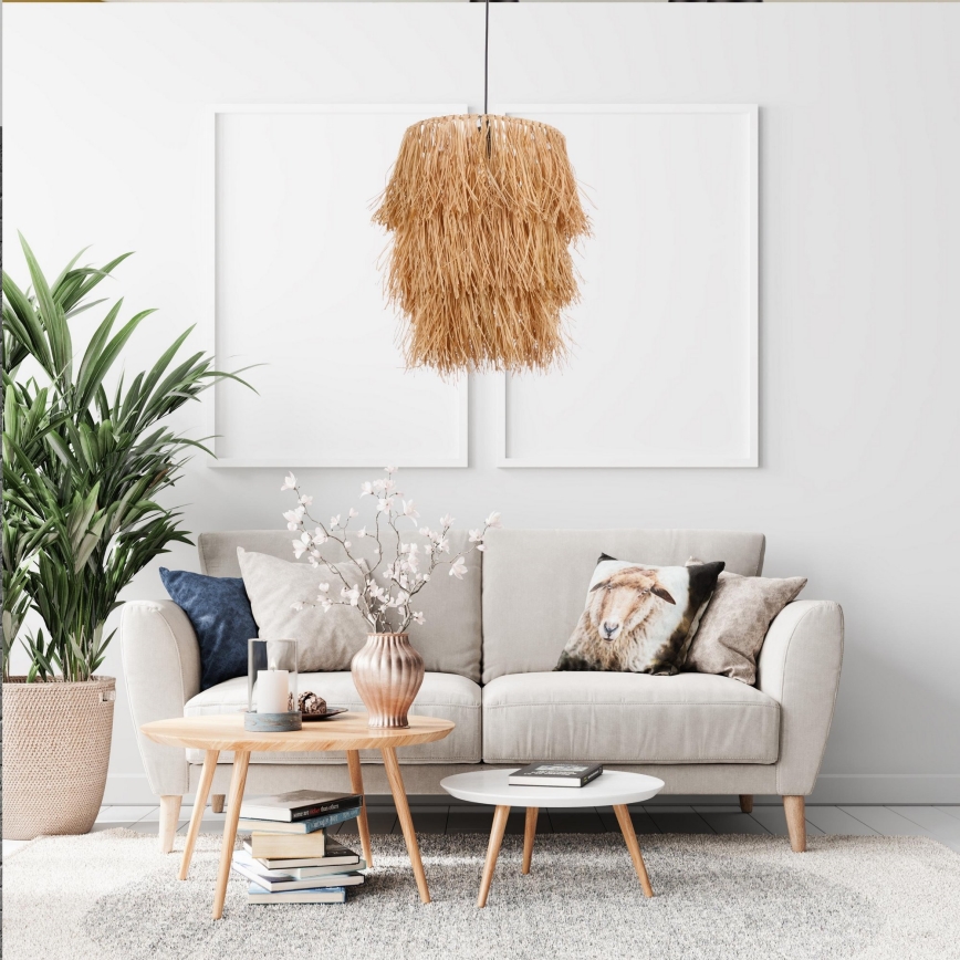 Kábelre függeszthető TASSEL függőlámpa 1xE27/40W/230V raffia