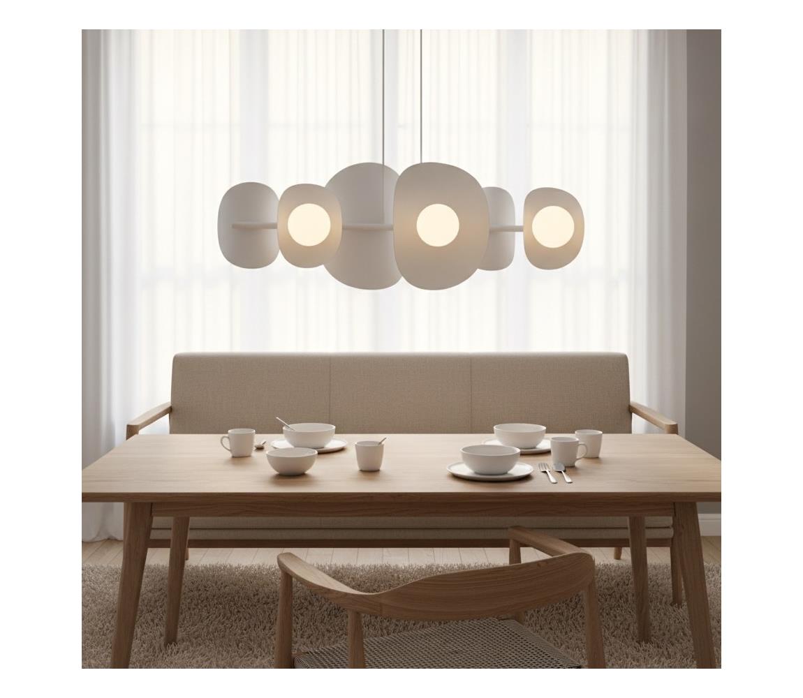 EMIBIG Kábelre szerelhető csillár ELEMENTI 6xG9/8W/230V fehér 1492/6