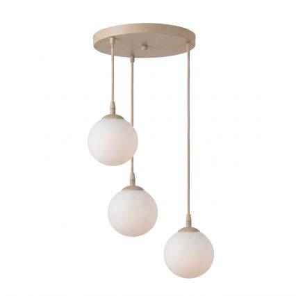 Kábelre szerelt függőlámpa COSMO 3xE14/10W/230V Ø 40 cm bézs/fehér