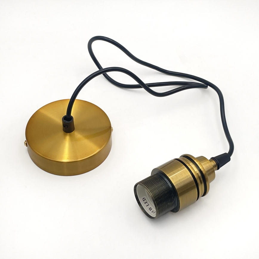 Kábelre szerelt HECTOR függőlámpa 1xE27/15W/230V fehér/sárgaréz átm. 30 cm