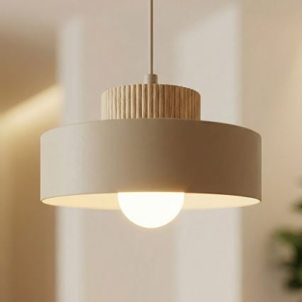Kábelre szerelt KIVI függőlámpa 1xE27/15W/230V bézs