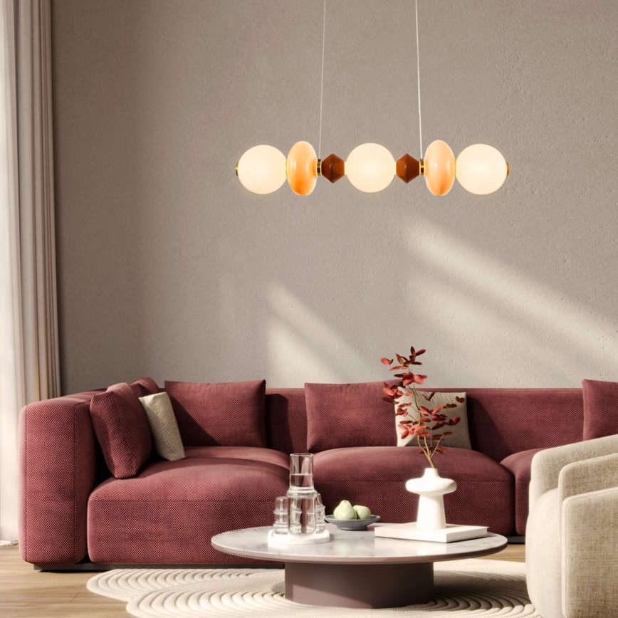 Kábelre szerelt LED csillár FLORES LED/20W/230V arany/narancs/barna