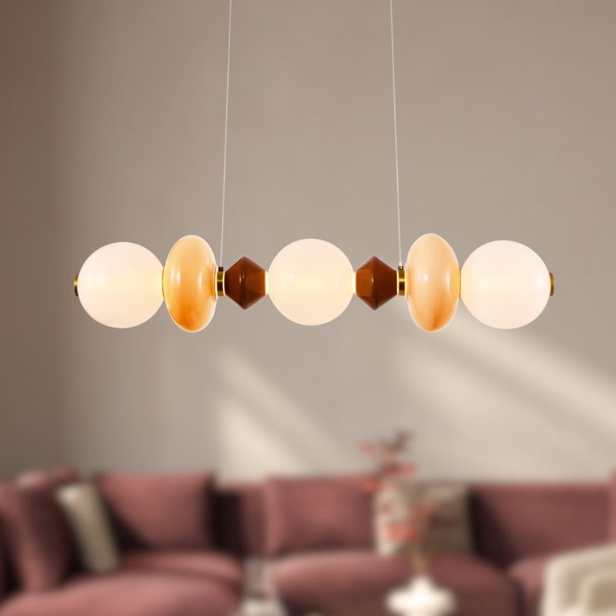 Kábelre szerelt LED csillár FLORES LED/20W/230V arany/narancs/barna