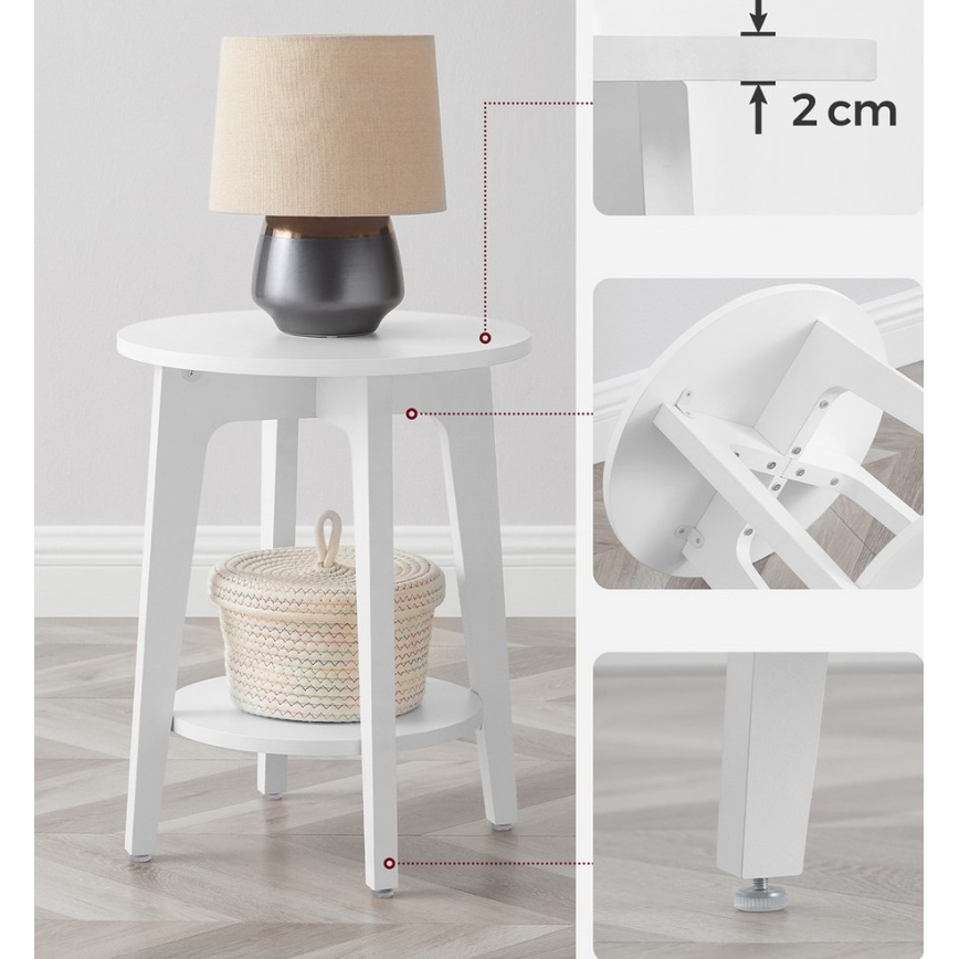 KAEL fehér oldalsó asztal