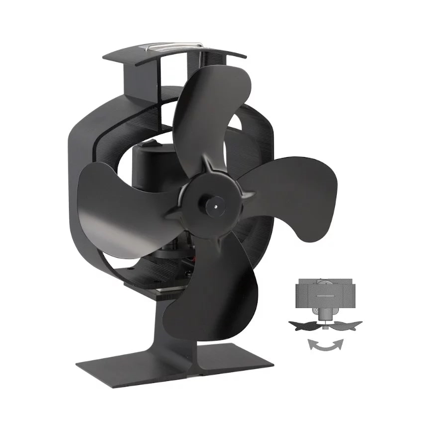 Kandalló oszcilláló ventilátor 21x170 cm fekete