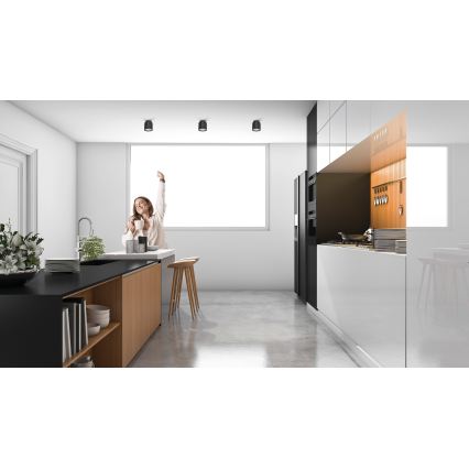 SONOR LED beépíthető spotlámpa LED/6W/230V 3000/4000/5700K + LED/1,5W 2200K átm. 9 cm fekete