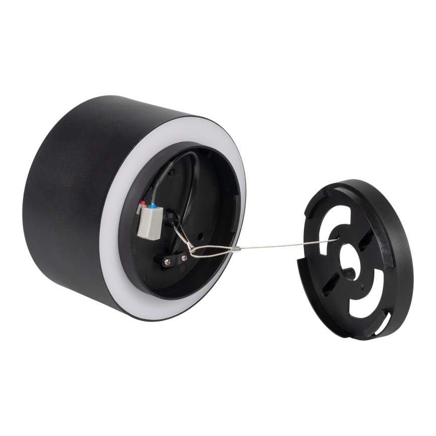 LED spotlámpa SONOR LED/12W/230V 3000/4000/5700K + LED/1,5W 2200K átm. 14 cm fekete