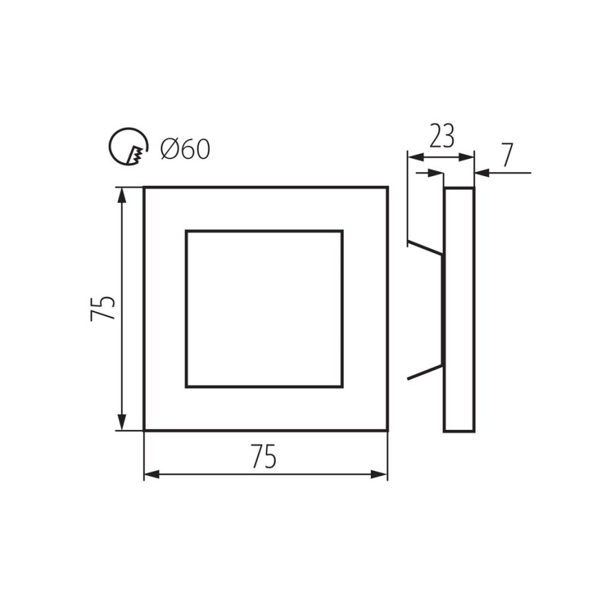 LED Fali lépcsőmegvilágító APUS LED/0,8W/12V 3000K