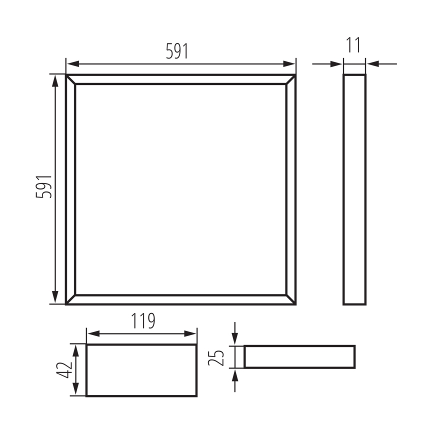 AVAR LED álmennyezeti keret 32W/230V 4000K 59x59 cm