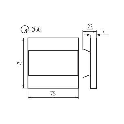 LED lépcsővilágító lámpa LED/0,8W/12V 3000K