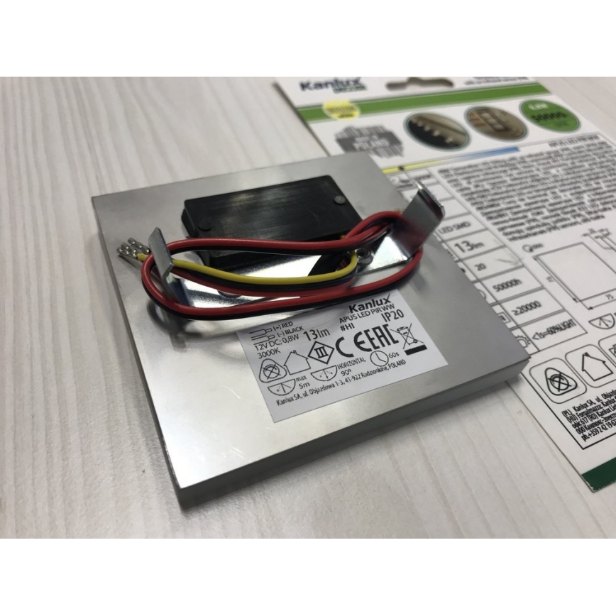 LED Lépcsőmegvilágító APUS szenzorral LED/0,8W/12V 3000K