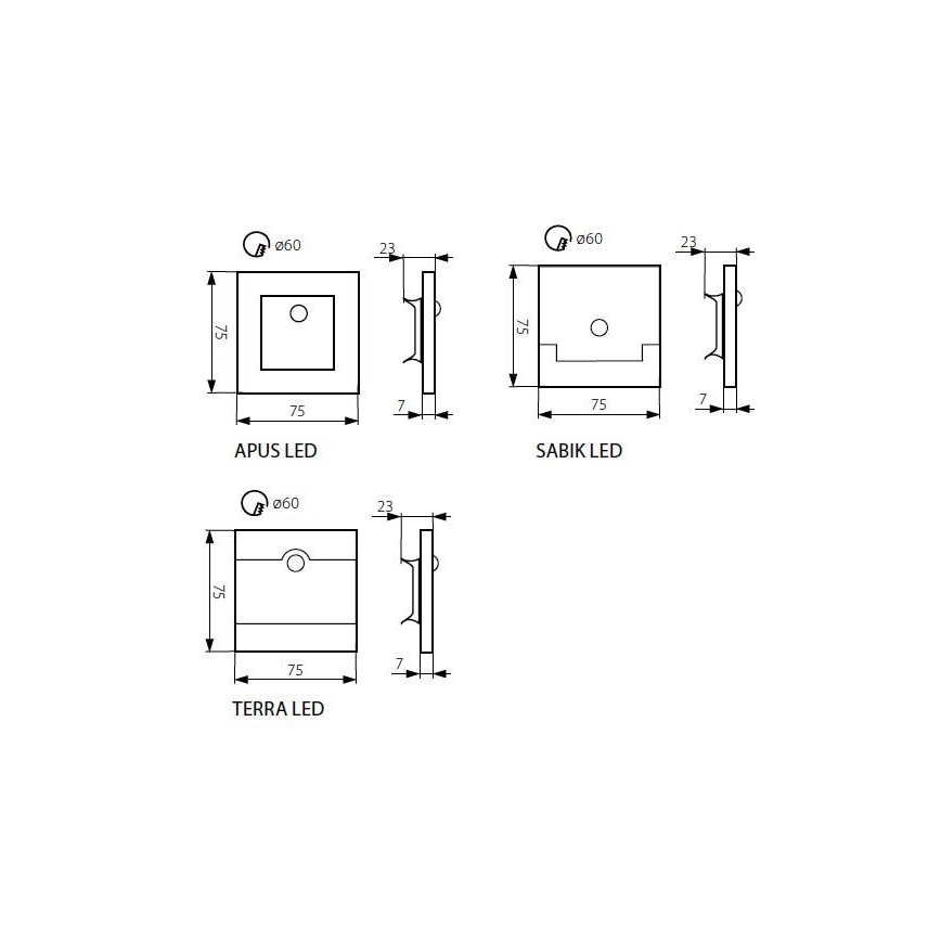 LED Lépcsőmegvilágító TERRA szenzorral LED/0,8W/12V 6500K