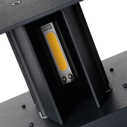 LED kültéri fali lámpa mozgás- és alkonyérzékelővel REKA LED/7W/230V IP54 antracit, szögletes