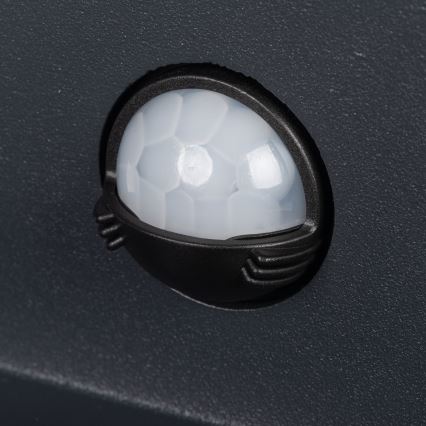 LED kültéri fali lámpatest mozgás- és alkonyatérzékelővel REKA LED/7W/230V IP54 antracit, kerek