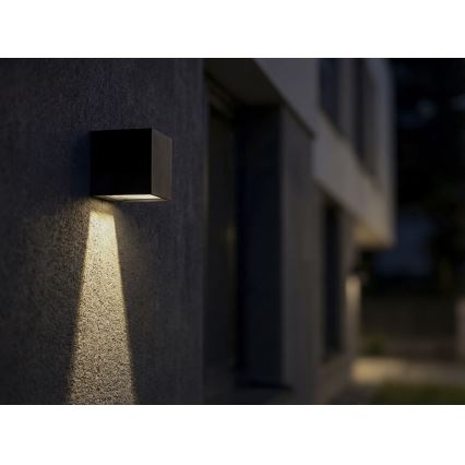 LED napelemes fali lámpa érzékelővel REKA LED/3W/3,7V 1800 mAh 3000/4000/6500K IP65 antracit