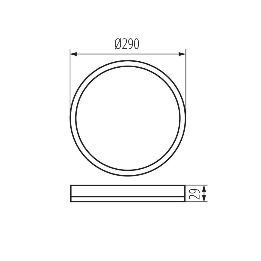 LED Fürdőszobai mennyezeti lámpa AZPO LED/18,5W/230V átm. 29 cm IP54 fekete