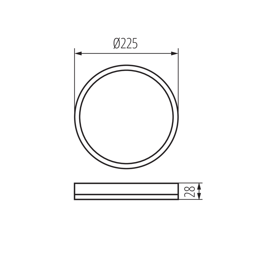 LED mennyezeti lámpa AZPO LED/11,8W/230V 3000/4000/6000K átm. 22,5 cm IP54 fekete