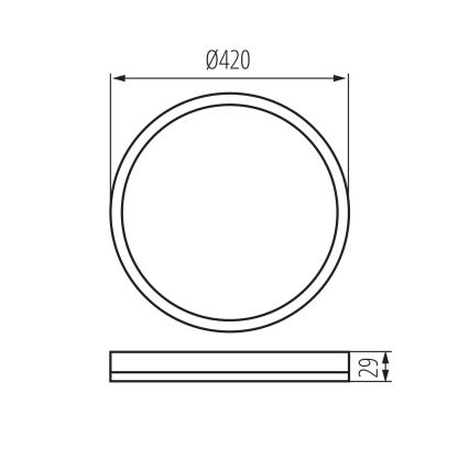 LED mennyezeti lámpatest AZPO LED/22W/230V 3000/4000/6000K átm. 42 cm IP54 fekete