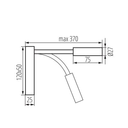 LED flexibilis lámpa TONIL LED/3,3W/230V fekete/arany