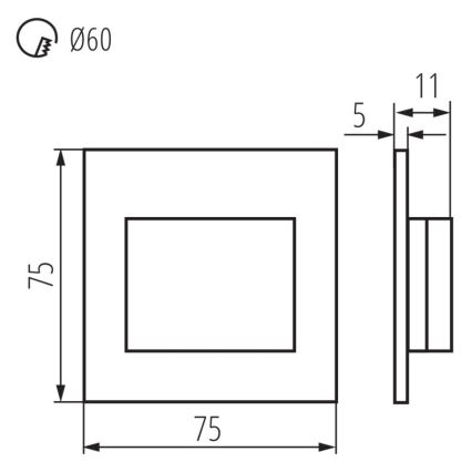 LED lépcsővilágító lámpatest ERINUS LED/1,5W/12V 4000K fehér