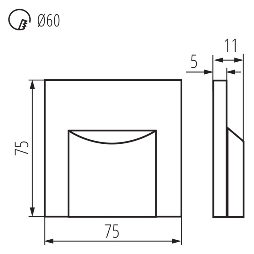 LED Lépcsőház világítás ERINUS LED/0,8W/12V 3000K szürke