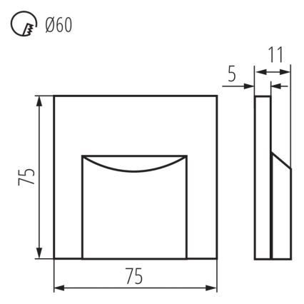 LED lépcsőlámpa ERINUS LED/0,8W/12V 4000K fekete