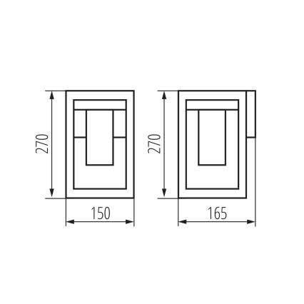 Kültéri fali lámpa VIMO 1xE27/15W/230V IP44 réz